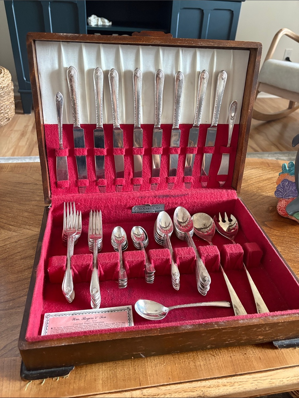Classic Silver-Plated Flatware Set in Silver by Wm Rogers & Son